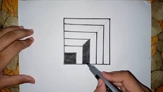 3D Box illusion| 3D Drawing