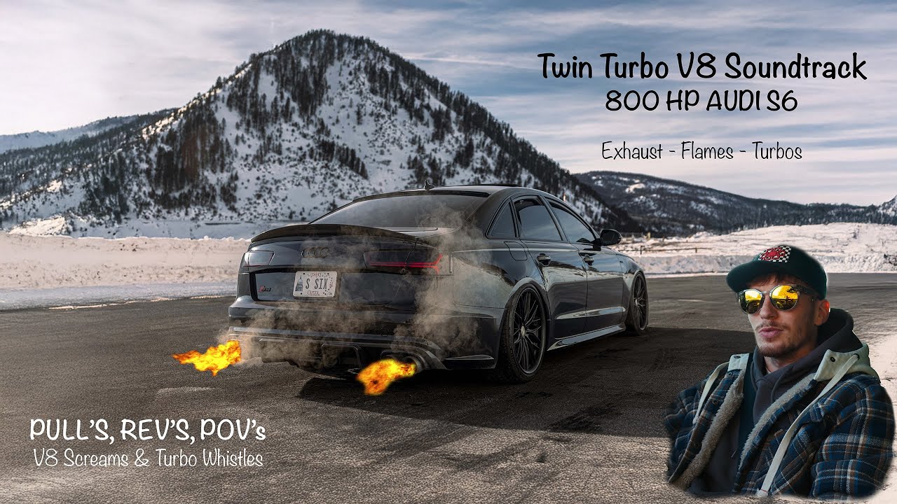 Огненный выстрел из 800-сильного Audi S6 | Звук двигателя Twin Turbo V8