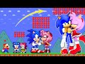 Super Mario Bros. but Sonic &amp; Amy Rose Evolution from Birth to Elemental with 1,000,000 Hearts