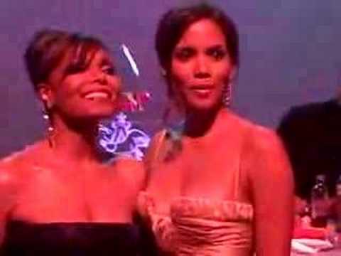 Halle Berry and Janet Jackson At Ebony Pre-Oscar Pa