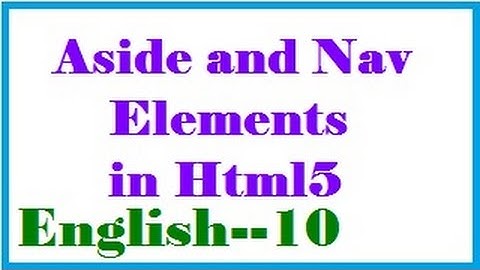 Aside and Nav Elements in Html5 in English-vlr training