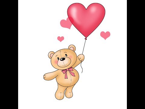 Valentine's day Bear/ День влюбленных, как рисовать к 14 февраля.
