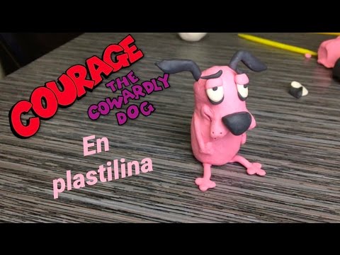 como hacer a Coraje el Perro Cobarde en plastilina