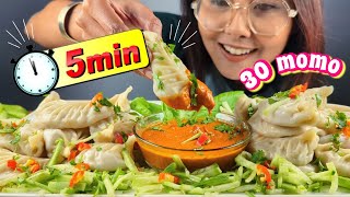 🔥30 MOMO EATING CHALLENGE IN 5 MINUTES ⏰WITH SPICY MOMO CHUTNEY🔥 | MOMO EATING CHALLENGE ASMR VIDEO
