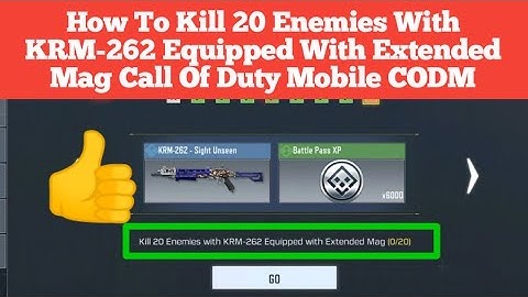How To Kill 20 Enemies With KRM-262 Equipped With Extended Mag Call Of Duty Mobile CODM