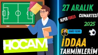 Hocam 27 Aralik Artesi̇ İddaa Tahmi̇nleri̇