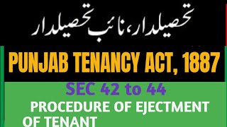 SEC 42 to 44 of Punjab Tenancy Act, 1877 I Procedure on Ejectment of Tenant