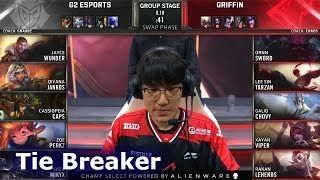 G2 vs GRF - Tie Breaker | Day 6 S9 LoL Worlds 2019 Group Stage | G2 eSports vs Griffin