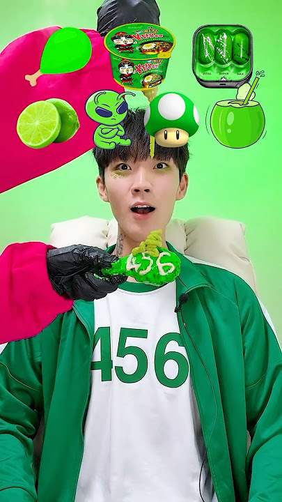Random Green Color food MUKBANG2🐸 #shorts