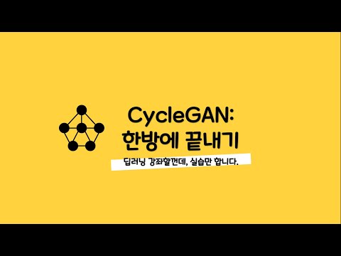 머신러닝/딥러닝 강의 - 016 CycleGAN: 한방에 끝내기