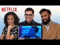Dan Levy, Ruth Negga, and Himesh Patel React to Scenes from Good Grief