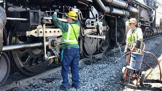 Big Boy Maintenance, How To Keep Steam Locomotives Running!  Big Boy 4014 & 844 Steam Locomotives!!!