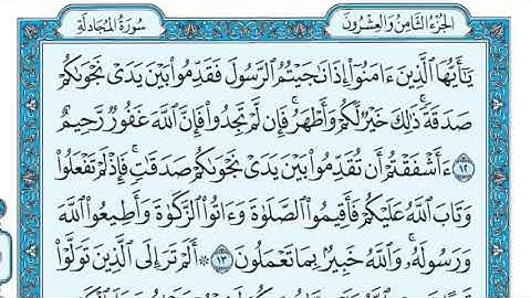 58- سورة المجادلة كامله صفحة 542 الآيات 22