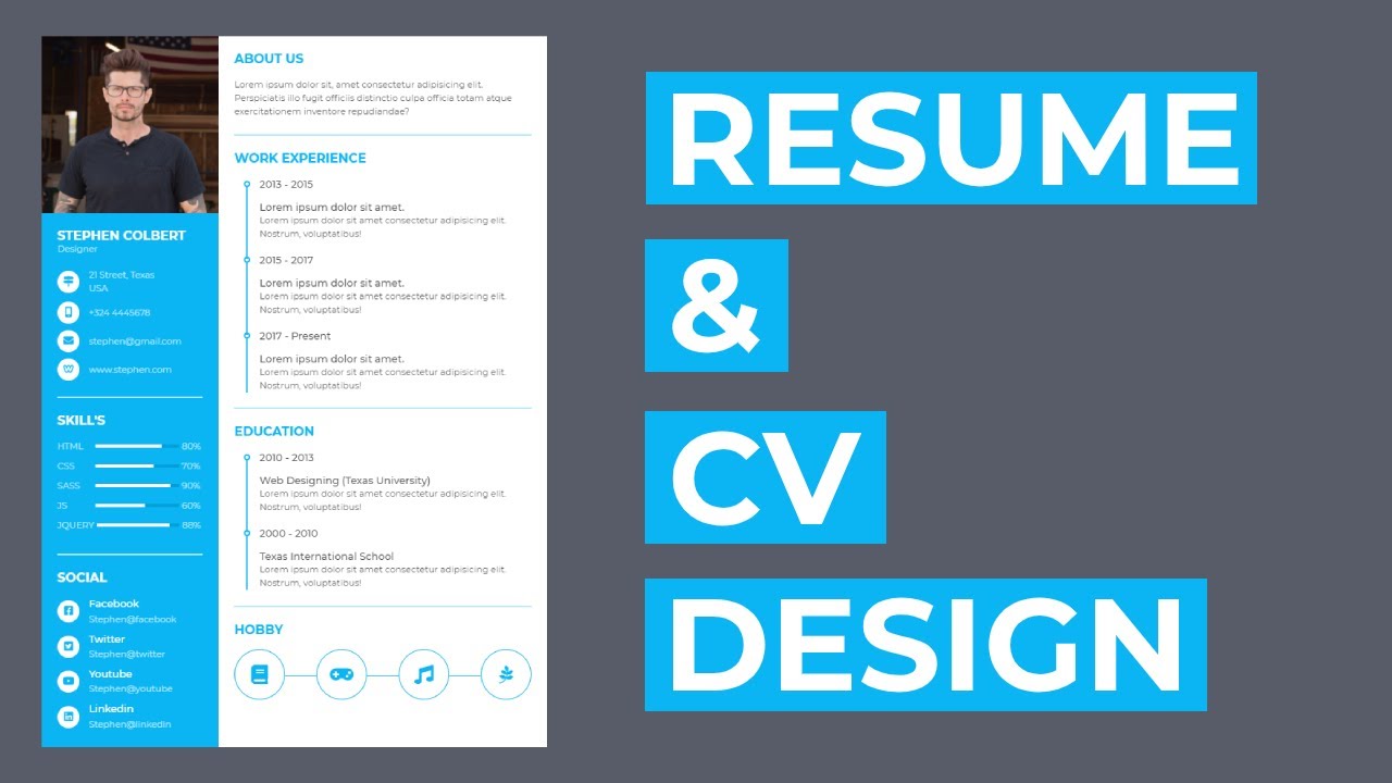 make a resume using html and css