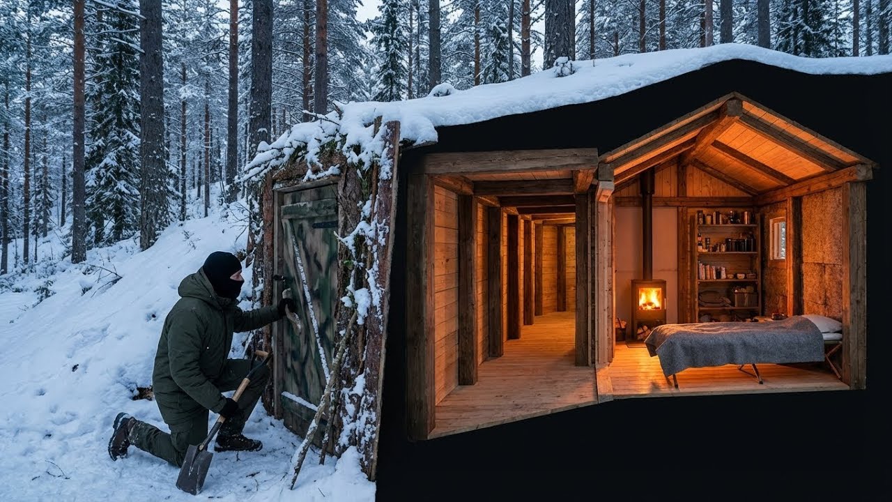 Sąsiedzi śmiali się z niego, gdy budował chatkę z tunelem… aż zima pokazała, kto miał rację (ASMR)