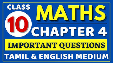10th Maths Chapter 4 important Questions | 10th Maths important Questions |@kalvitube