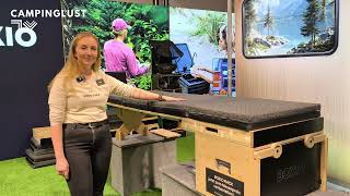 The BOXIO magic: Between toilet and new BOX-RACK | The camping box solution large and small.
