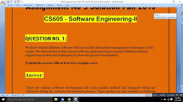 CS605 assignment 3 solution || 2020 || VU || Software engineering