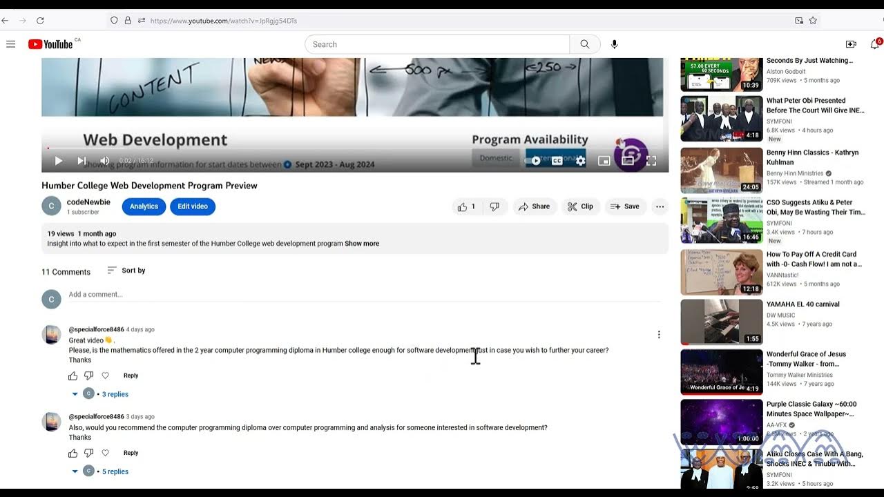 Humber College Computer Programmin Vs Computer Programming and Analysis ...