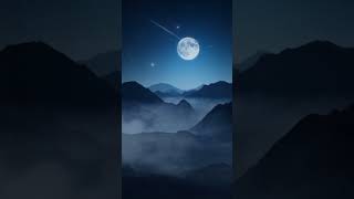Indahnya Rembulan Di Pegunungan  fyp night star moon panorama