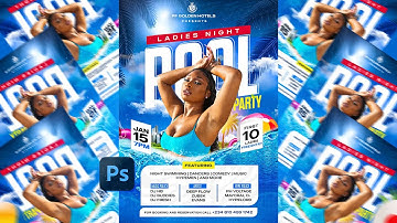 I Created a Summer Vibe Fun Pool Party Flyer in Adobe Photoshop ☀️🏖️