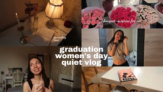 graduation, women’s day, quiet vlog, slow living 