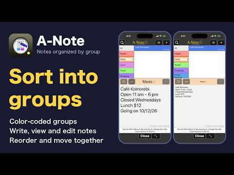 How to Use A-Note 1 | Sort Your Notes into Groups: Organize Notes with Color-Coded Groups