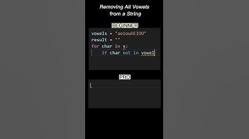 Beginner😅 vs Pro😎: Remove Vowels! ✂️✨ #python #programming #coding #shorts #trending #youtube #tips