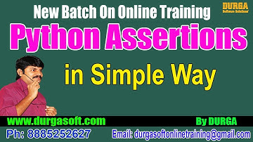 Advanced Python || Python Assertions in Simple Way || by Durga On 21-09-2018