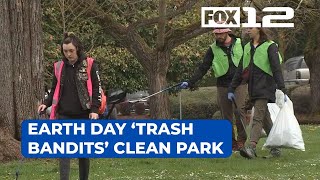 Crowd of ‘Trash Bandits’ clean up park, neighborhoods in SE Portland