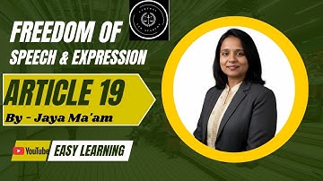 "Article 19 Explained in Simple Words | Jaya Ma’am | Fundamental Rights"