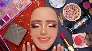 ASMR Pink Bronze Glam Makeup Application ( Whispered)