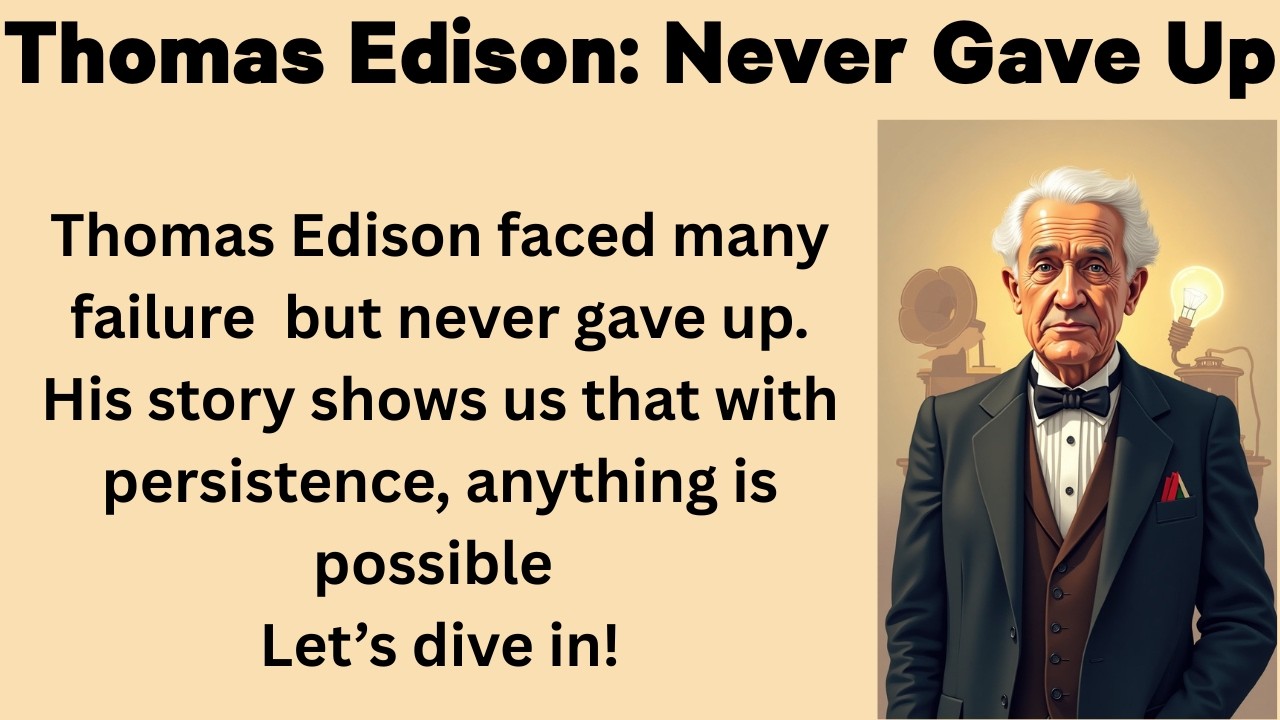 💡 Thomas Edison: The Man Who Never Gave Up | Easy English Story for ...