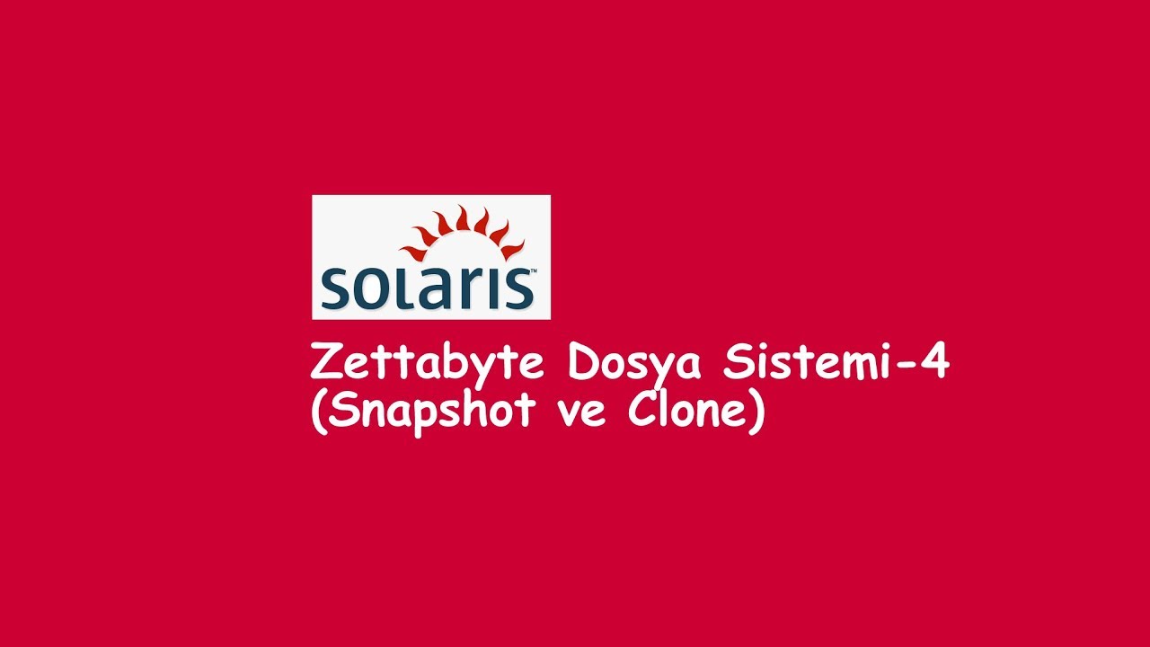 UNIX Ders21 (ZettaByte Dosya Sistemi / Snapshot ve Clone ZFS) YouTube