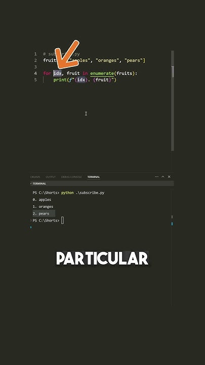 Did you know this about the enumerate function in Python? - YouTube