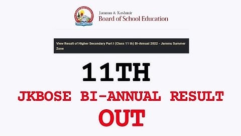 jkbose 11th class bi annual result out