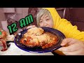 Making cheesy kimchi donkatsu pizza late night munchies  soy