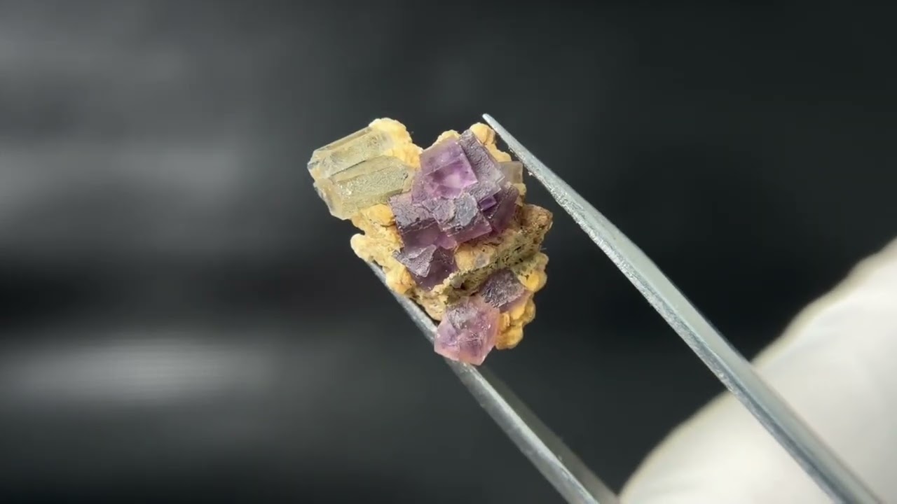 ドイツ・ザクセン州産フローライトonグリーン水晶(シデライト共生) 1.7