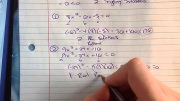 Use the Discriminant to Determine the Number and Type of Solutions