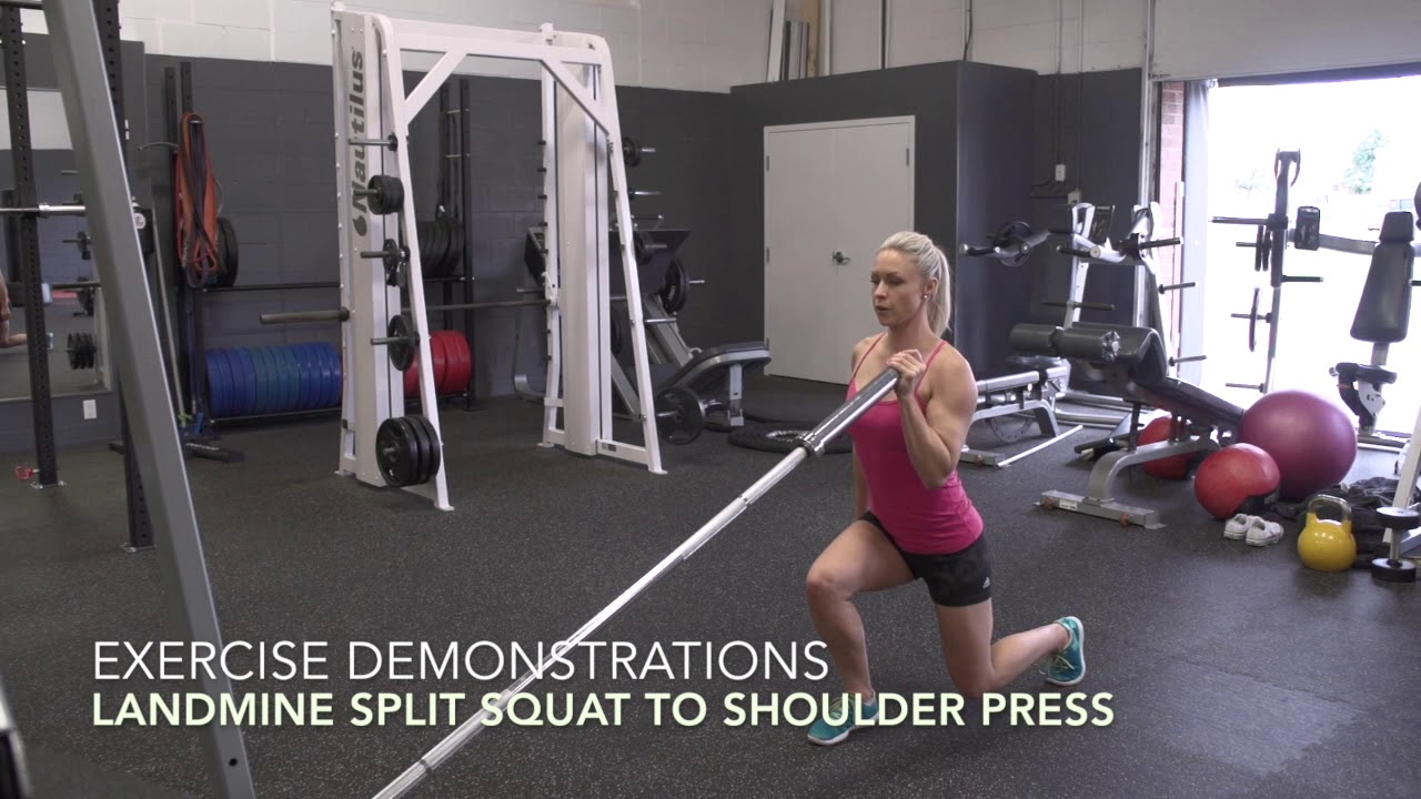 Landmine Split Squat to Shoulder Press - YouTube