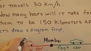 Algebra I #8.5c, Systems of Equations - Motion problem for Time t=d/r