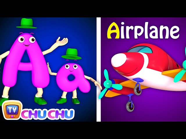 Phonics Song 2 with TWO Words in 3D - A For Airplane - ABC Alphabet Songs with Sounds for Children class=