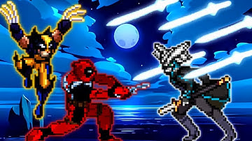 Deadpool V2 (New) & Wolverine V4 (New) VS Vergil V3 in Jump Force Mugen