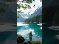 बर्फीले पहाड़ और नीली झील का सुकून | Blue Lake & Snow Mountain View #Nature #Relaxing
