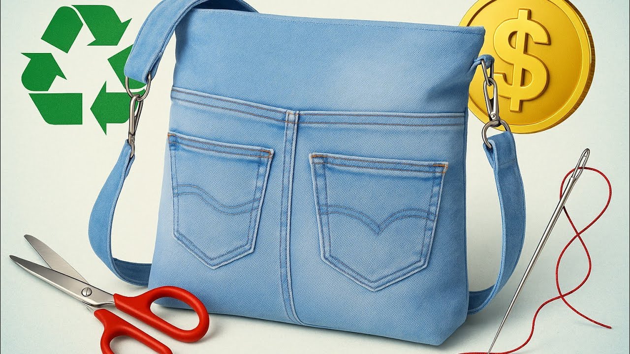 Сделала сумку из старых джинсов! 💙 Идея переработки, приносящая доход