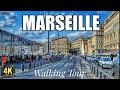 Marseille  france  downtown walking tour 4k ultra footage