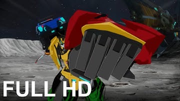 Transformers: Robots in Disguise - Ultra Bee vs Menasor - Moon Fight [FULL HD]