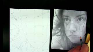 drawing grid portrait 3: drawing eyes