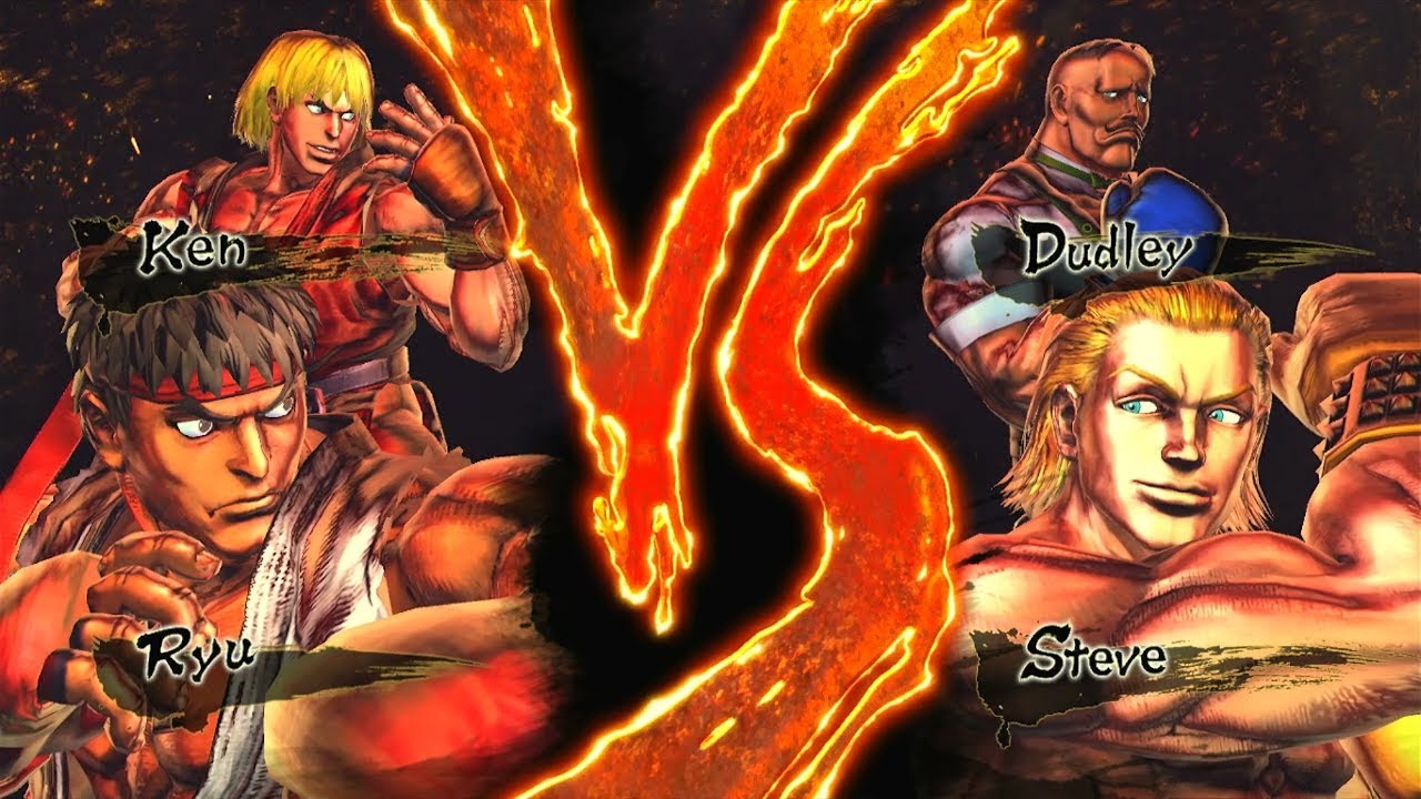 Ryu & Ken vs Dudley & Steve (Hardest AI CPU) - Street Fighter X Tekken