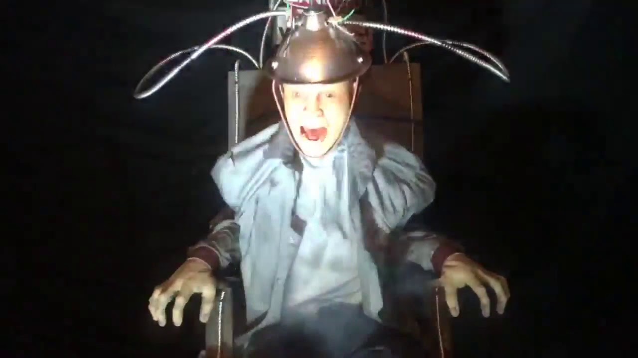 electric, chair, animatronic, haunted, house, prop, scary, animated, horror...